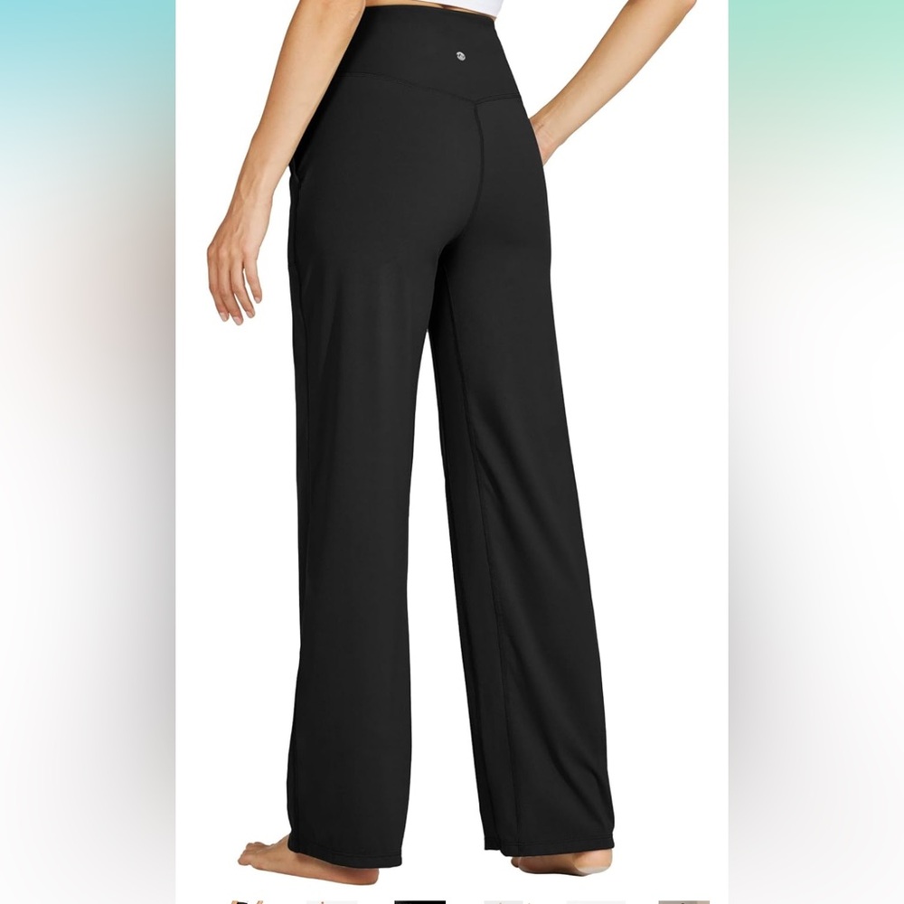 New with tags Willit Classic Black High-Rise yoga Wide Leg Pants, size XXL - Picture 4 of 15